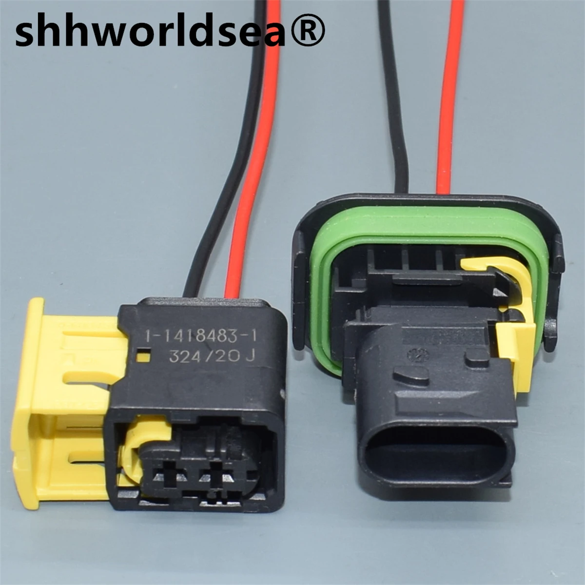 

shhworldsea 2 Pin 3.5 MM Automotive Connector Wiring Socket With Rubber Seals Terminals 1-1418483-1 1-1703841-1