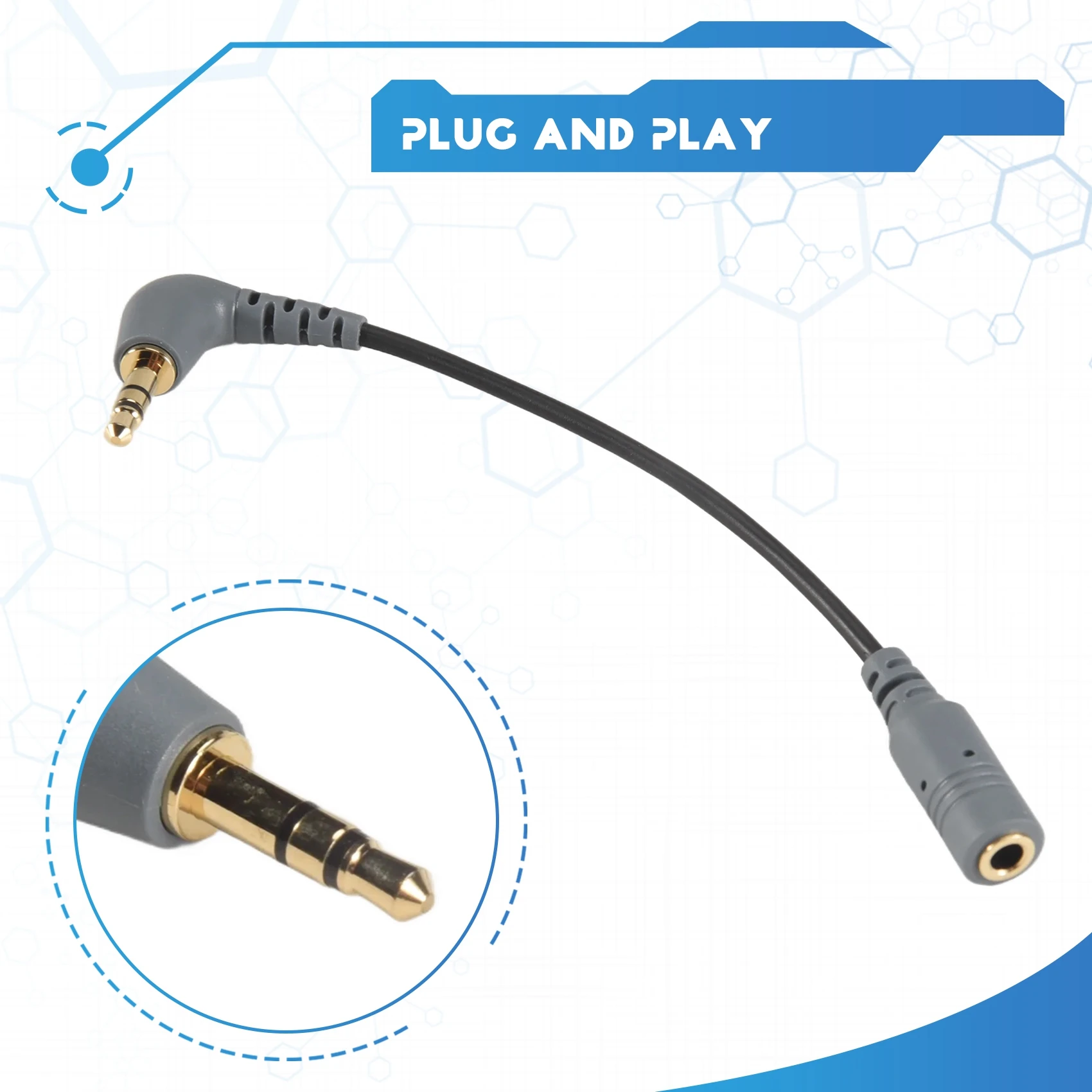 A31T Microphone Adapter 3.5mm TRRS Male to Female SC3 Cable for Rode for BOYA DSLR Camera, Oxygen-Free Copper Mic Converter for