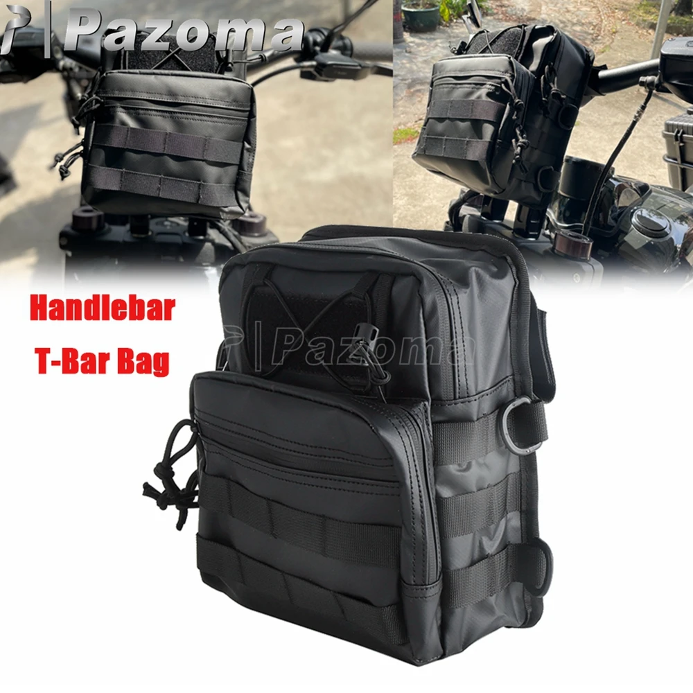 Waterproof Handlebar Tool Bags Motorcycle Handle Bars Storage Bag For Harley Honda Suzuki Yamaha Kawasaki Cruiser T-Bar Pouch