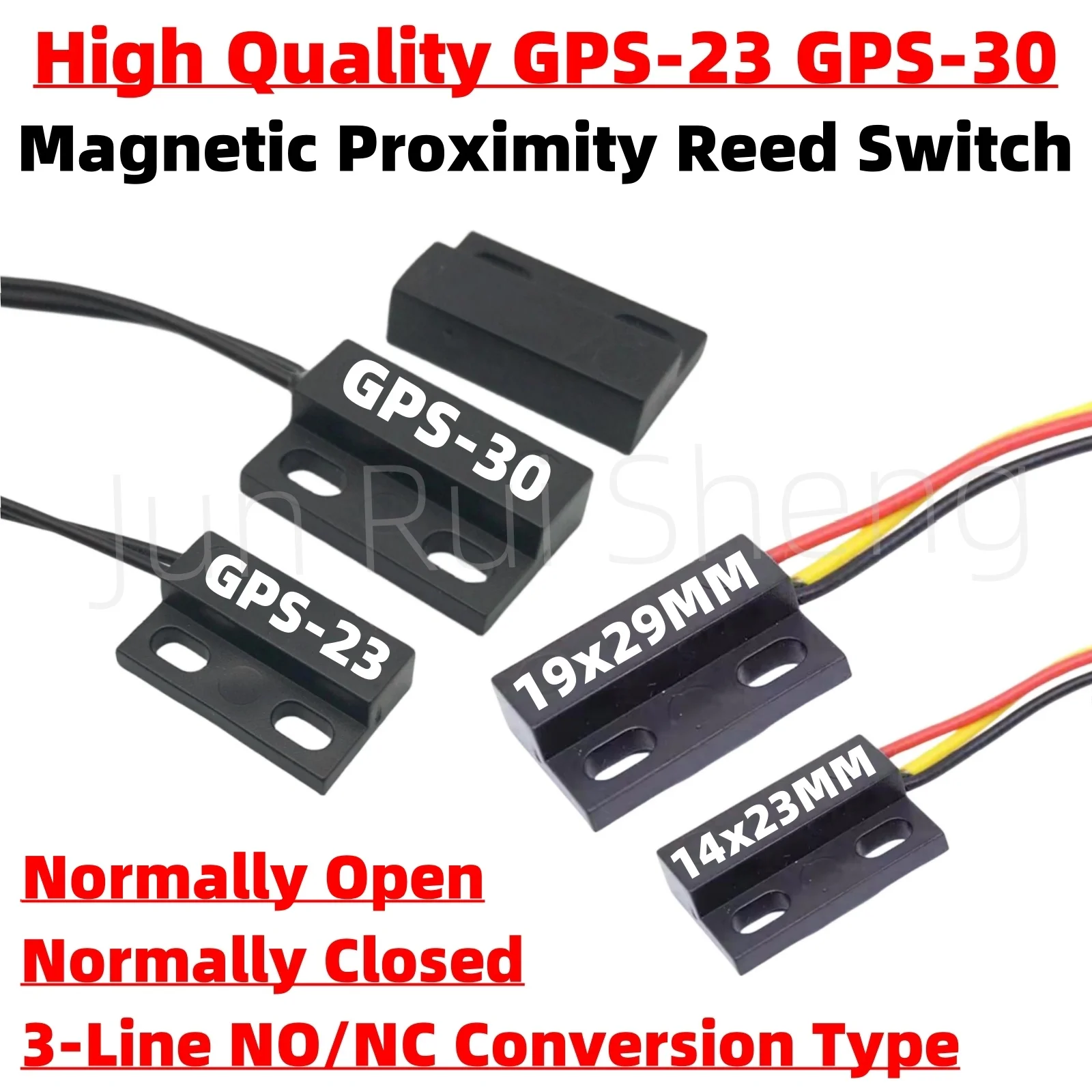 Plástico Controle Magnético Proximidade Reed Switch, Normalmente Fechado ou Aberto, Magnet Spring Induction Sensor, NO ou NC Tipo, GPS-23 GPS-30, 5Pcs