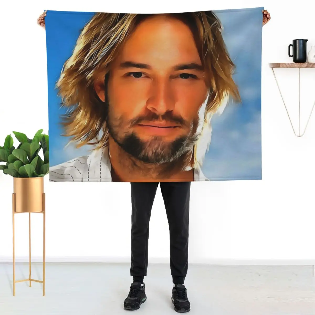 Josh Holloway (Painting) Throw Blanket Comforter anime Hairy Sleeping Bag Thermal Blankets