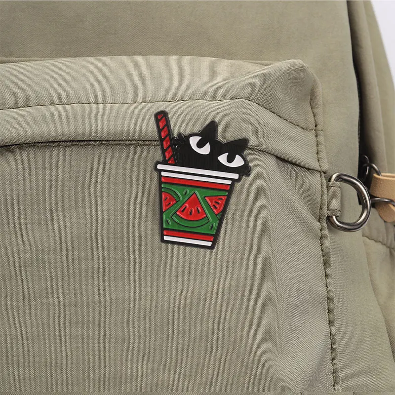 Hexenhaftes schwarzes Katzen-Zauberbuch-Emaille-Pin-Set: Gotische Magie-Themen-Brosche als Reversnadel für Halloween-Kostümpartys und Dekoration – Detail 3