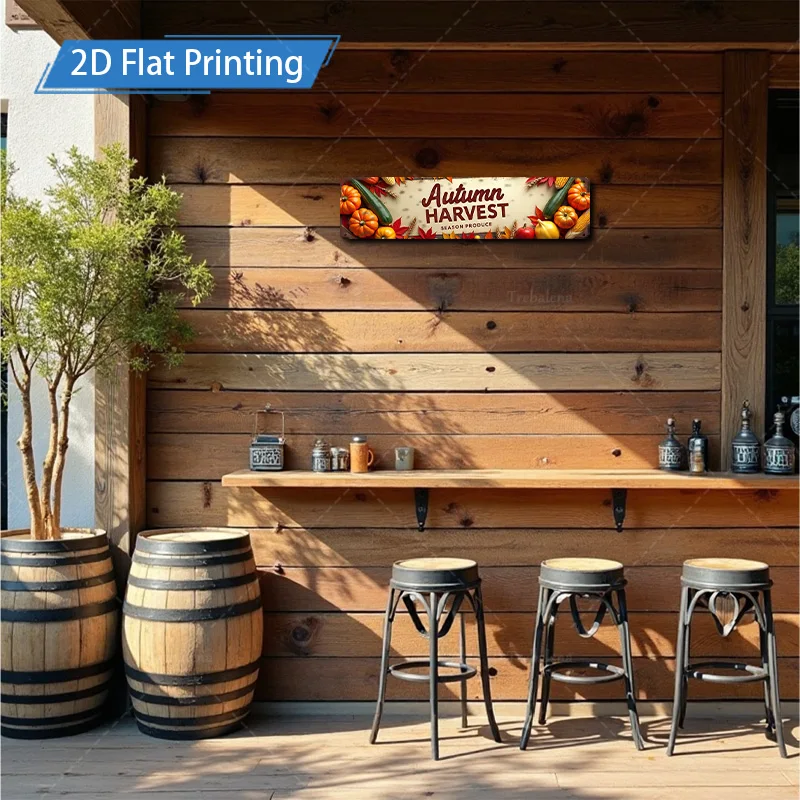 1 قطعة 4x16 بوصة علامة معدنية الخريف الحصاد الموسمية إنتاج علامة ، ريفي مزرعة ديكور ، 2D شقة الطباعة الفن #4