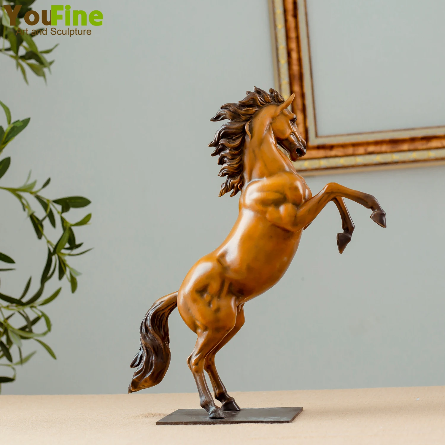 Imagem -05 - Bronze Jumping Cavalo Escultura Estátua Animal Arte Artesanato para Casa e Escritório Decoração Presentes Ornamento