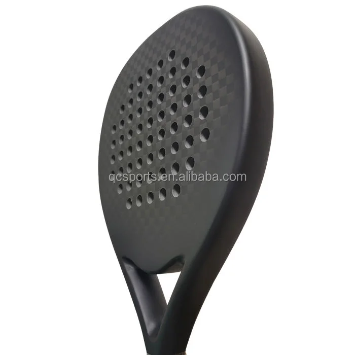 Racchetta da beach tennis personalizzata di alta gamma in fibra di carbonio, texture opzionale 3K/12K/18K, design portatile a forma di diamante con f