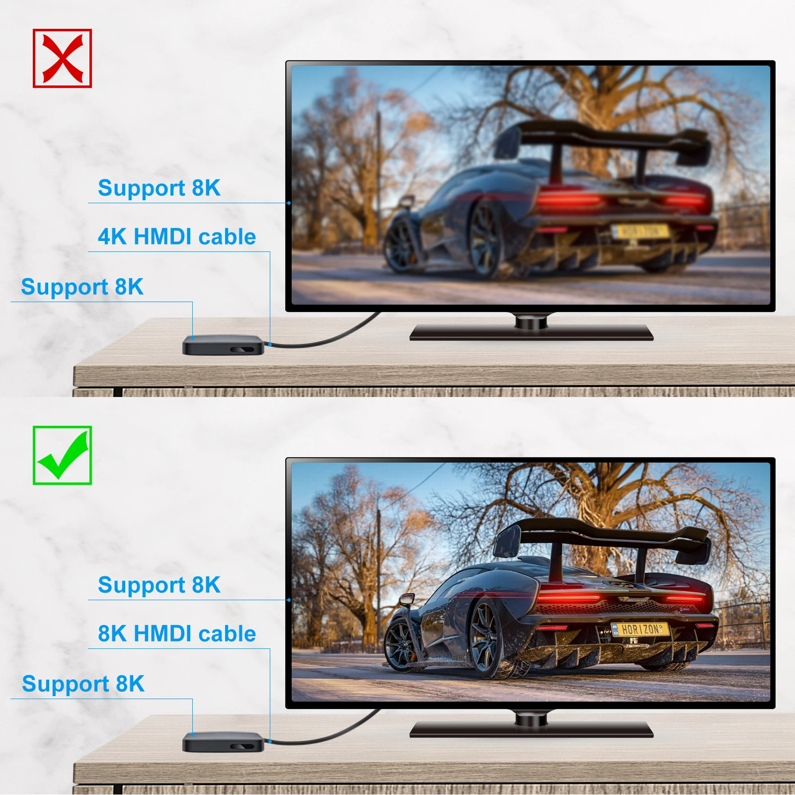 FDBRO Glasfaser-HDMI-2.1-Kabel 8K@60Hz 4K@120Hz HDMI-Kabel Dynamisches 48 Gbit/s HDR/eARC/HDCP für HD-TV PS5 Blu-ray-Geschwindigkeitscomputer – Detail 11