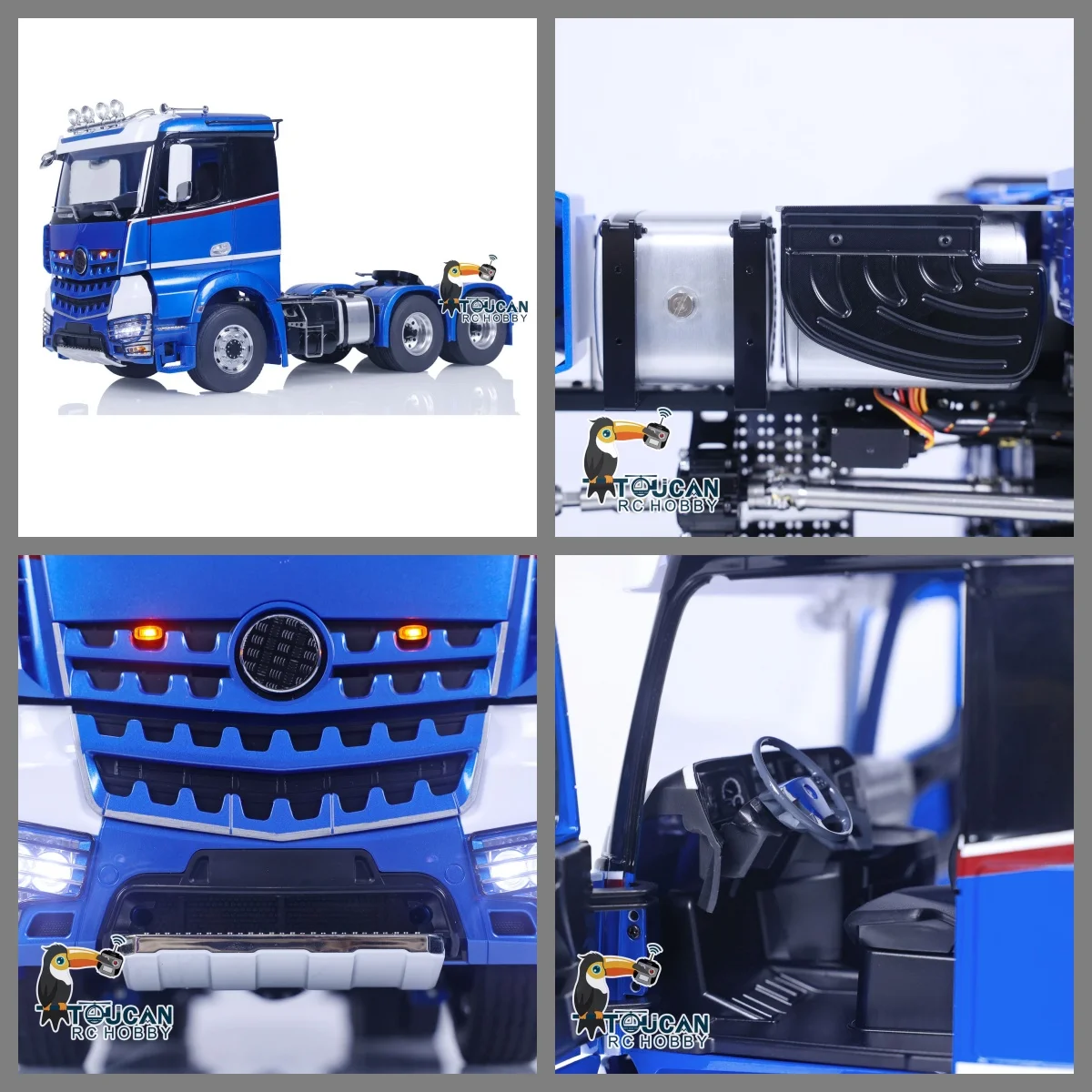 

1/14 LESU 6x6 RC Tractor Truck I6S RTR Toucan RC Hobby DIY Painted Finished Remote Control Car Model Sounds Lights Vehicle Toys