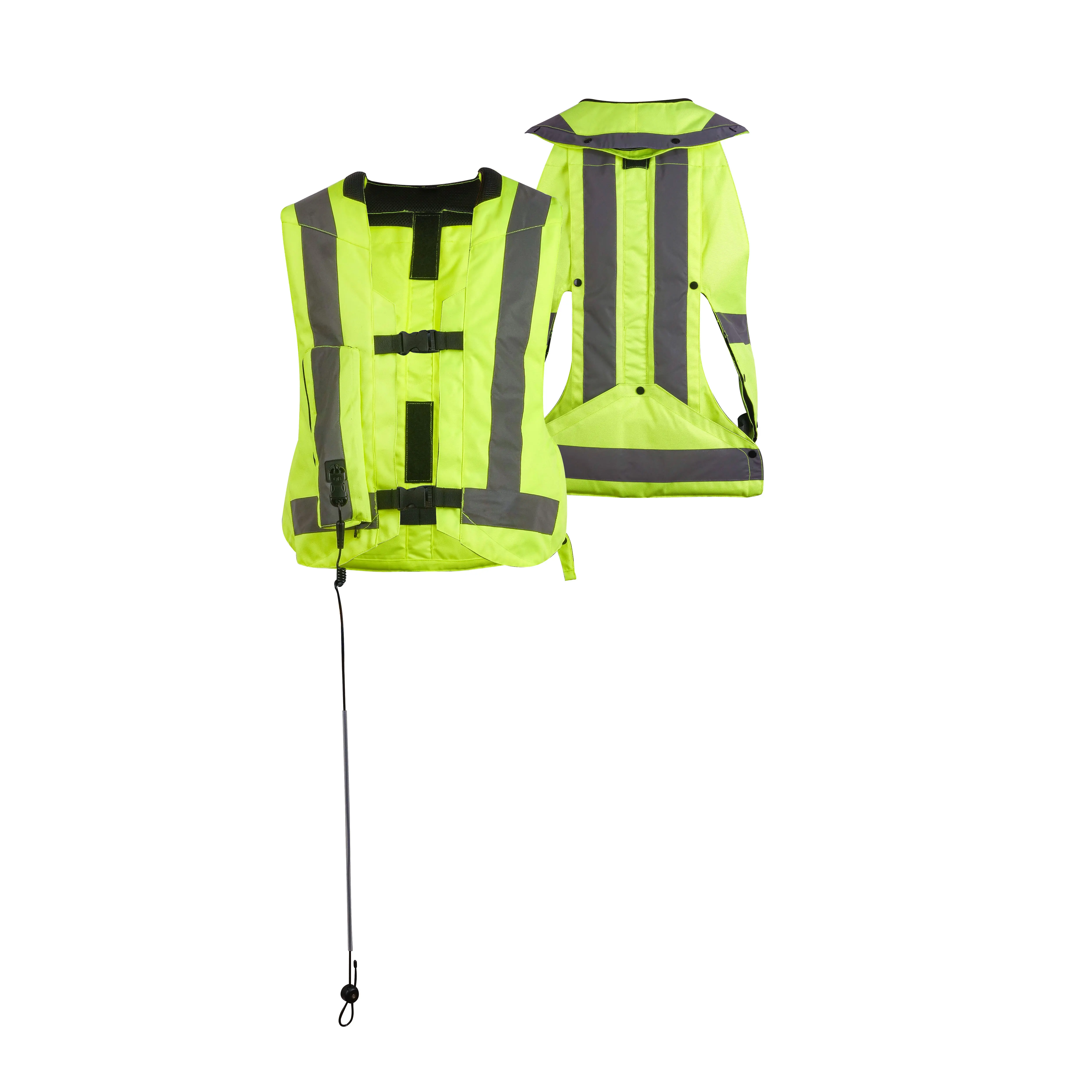 Adults Motorcycle Airbag Vest Racing System Reflective Nylon Jacket Black Fluorescent Print Breathable Protective Gear Motocross