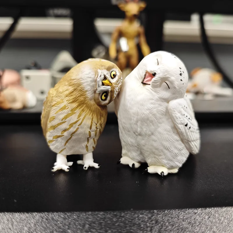 Fairy Garden Miniature Figurinesvintage Model Toy Crooked Snow Owl Resin Crafts Ornaments Living Room Home Decoration Gift