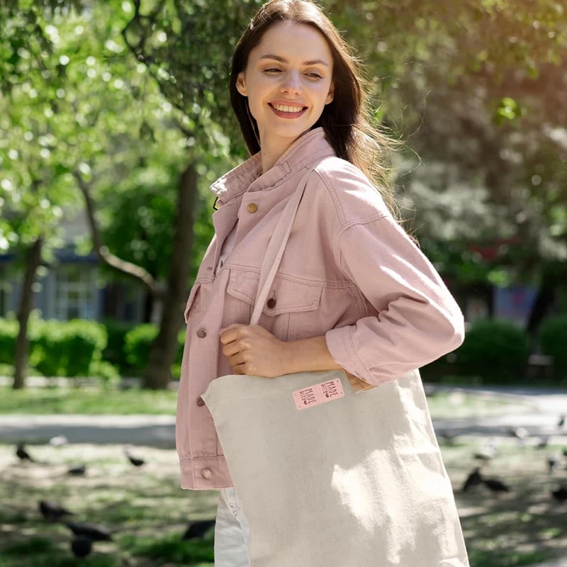 50PCS PU Leather Label Handmade Tag Label Faux Leather Label Embossed Tag Embellishment Knit DIY Replacement Parts Accessories