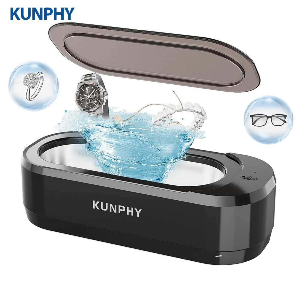 

KUNPHY 46kHz Stainless Steel 360° Deep Cleaning Machine 12oz Multi-function Ultrasonic Jewelry Cleaner For Glasses Watches Sonic