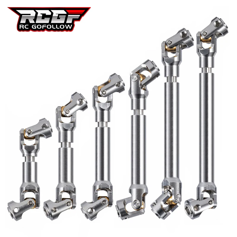 

RCGOFOLLOW Stainless Steel Drive Shaft Universal Joint Driveshaft for 1/10 RC Rigs Crawler SCX10 Pro TRX4 High Trail TF2 CC02