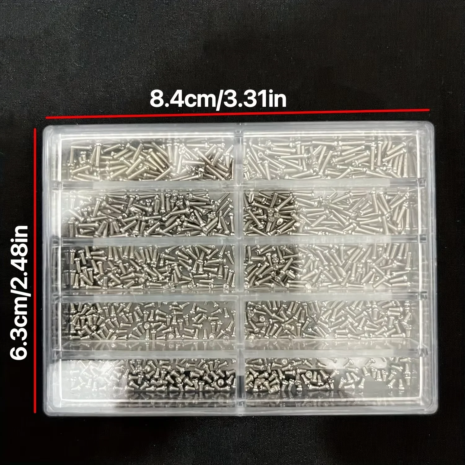 1000PCS Stainless Steel Clock & Eyeglass Screw Assortment Kit, 1.2mm Series Precision Screws for Watch Repair