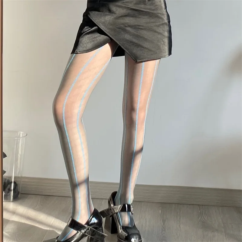 Women y2k Sheer Stocking Leggings Wheat Jacquard Tights Pantyhose for Dress Date Club Streetwear