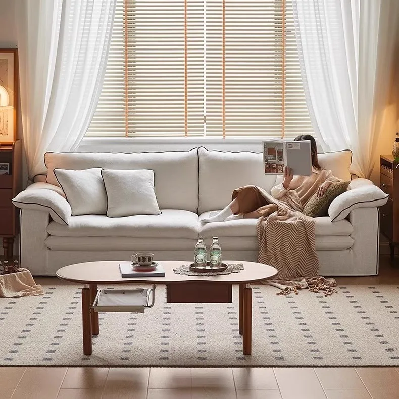 Sofá duplo, sofá creme wabi-sabi