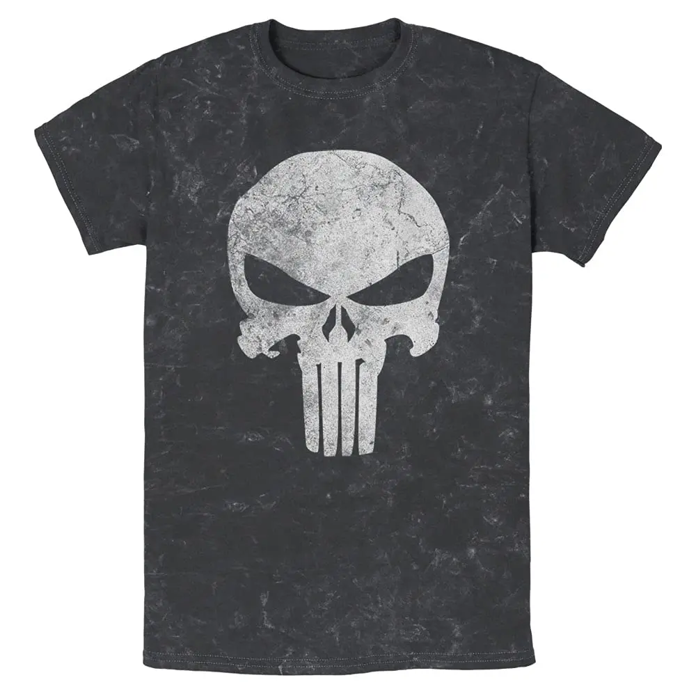  Punisher Skull Symbol Distressed Men's Wash T-Shirt