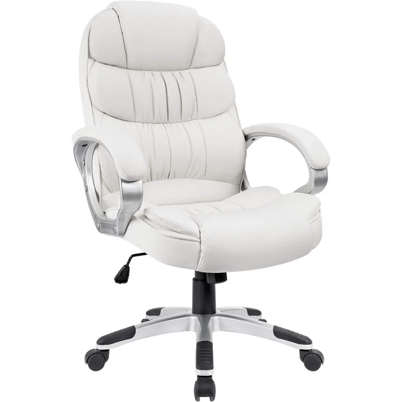 

PU Leather Adjustable Height Modern Executive Swivel Task with Padded Armrest