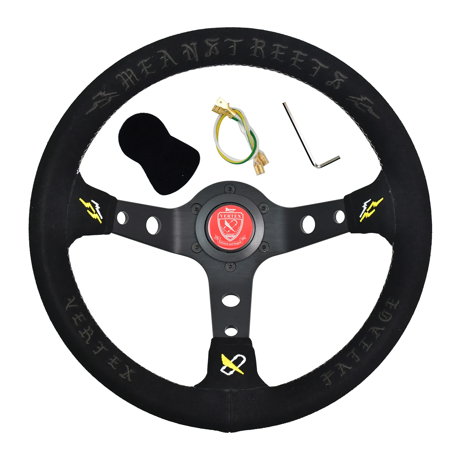 Vertex Sports Steering Wheel 320MM Suede Aluminum Alloy Car Drift Modified Auto Parts Universal JDM Racing Steering Wheel view 3