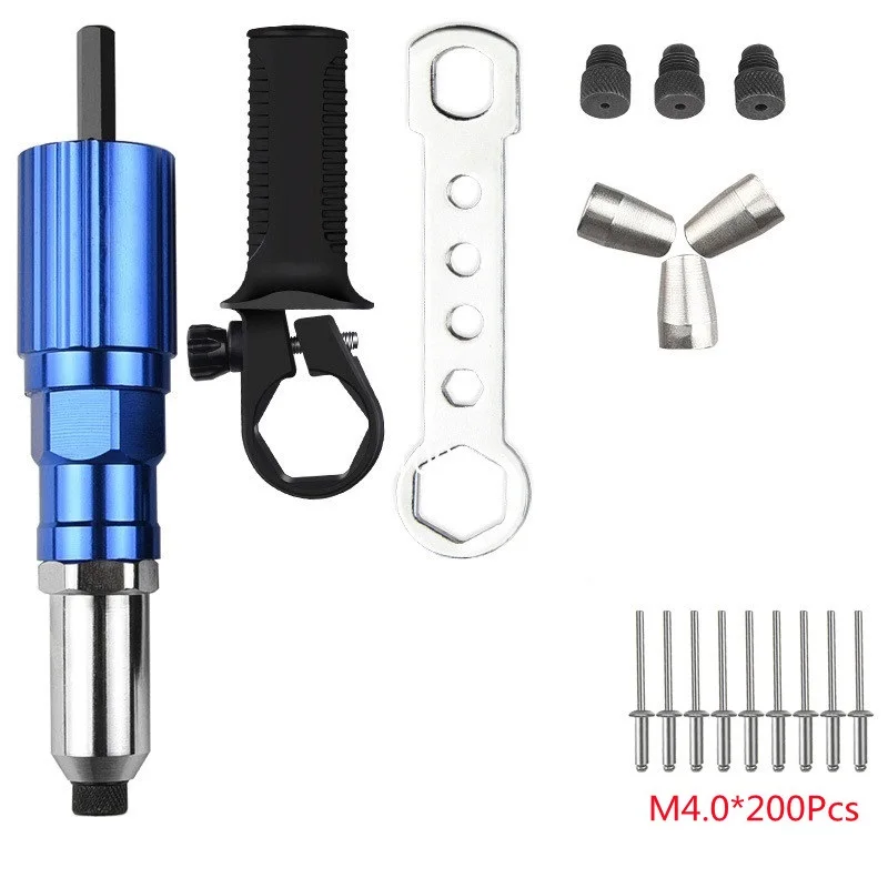 Pistola remachadora eléctrica de 2,4mm-4,8mm, adaptador de broca, herramienta de remachado inalámbrica, tuerca de inserción, accesorios de herramientas eléctricas
