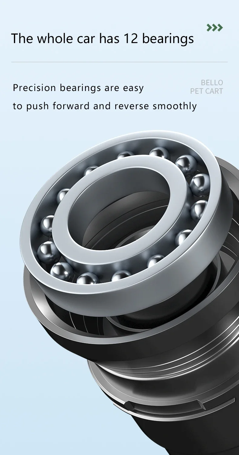 Carrinho para animais de estimação com estrutura de alumínio, 4 rodas, barra de tração, dobrável, leve, cães, gatos, outros animais disponíveis