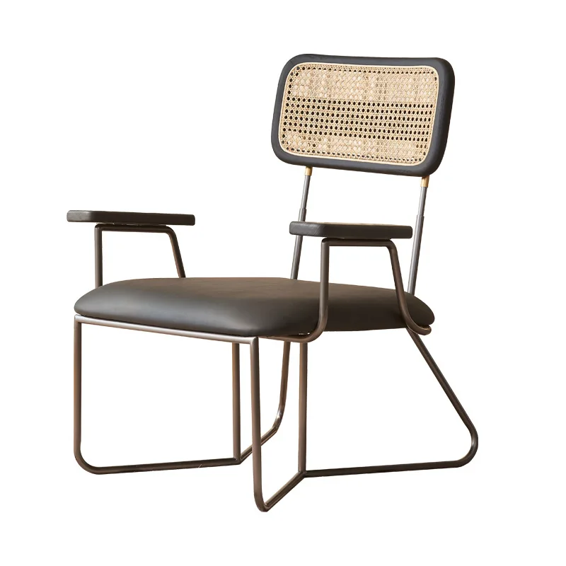 

Hotel negotiation chair black modern minimalist creative rattan designer back chair