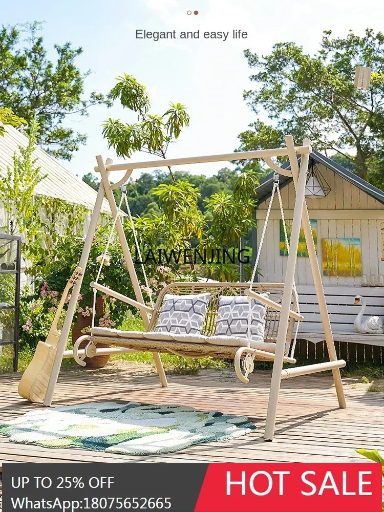 MJY Swing Outdoor Courtyard Double Hammock Courtyard Garden Homestay Rocking Chair Swing Chair
