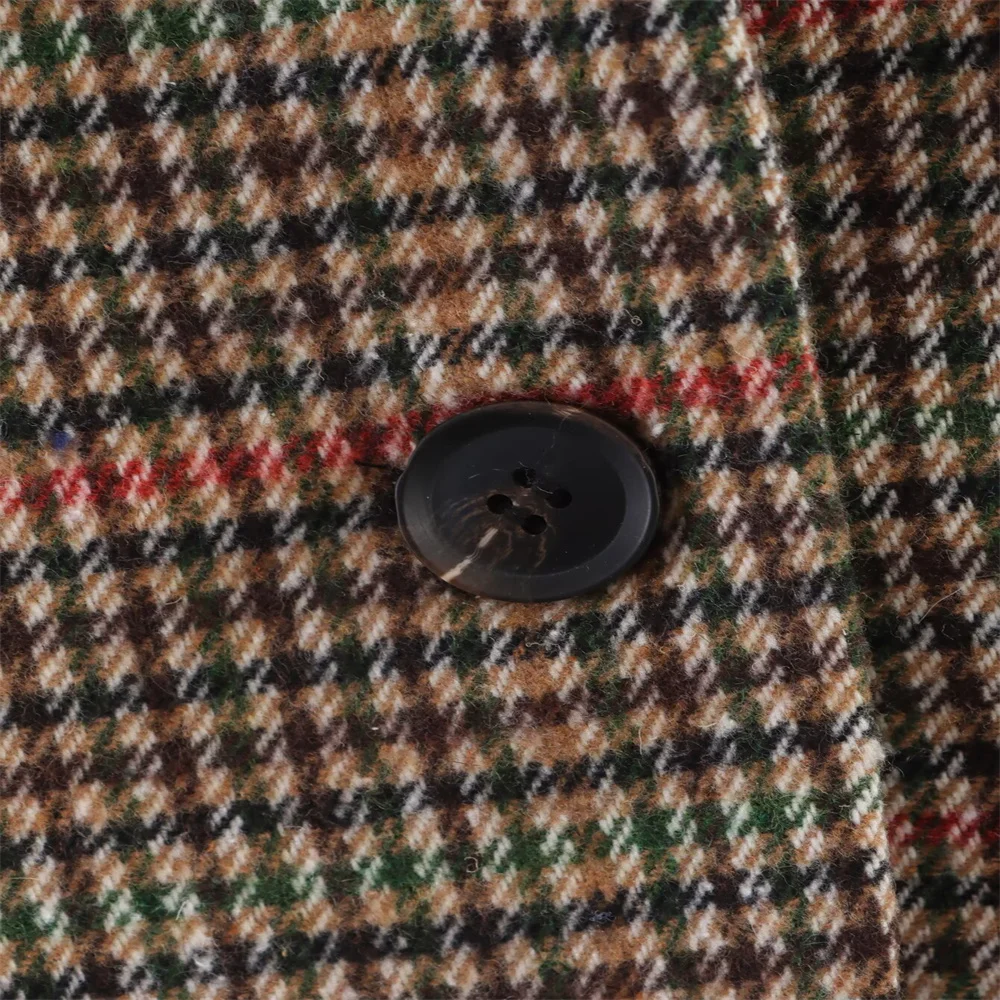 خريف منتج جديد أزياء المرأة ألف الطيور شبكة الراقية الملمس منقوشة سترة بدلة غير رسمية من الصوف