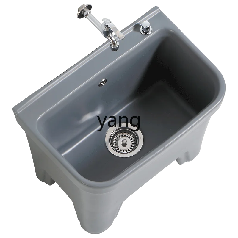 LTT mop pool high foot wash mop pool ceramic household balcony bathroom floor mop basin