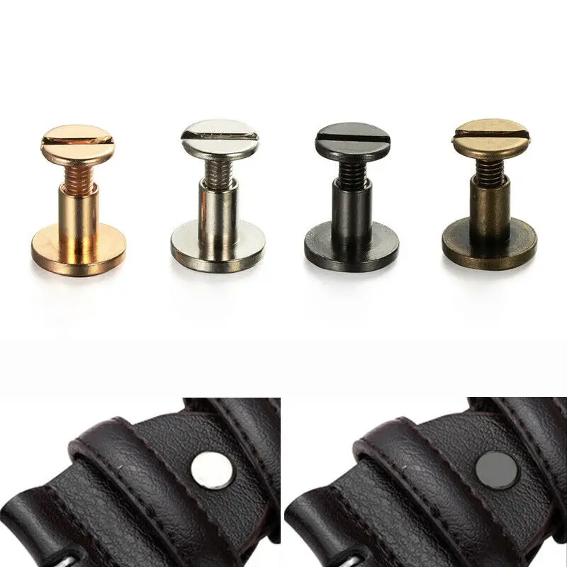 20pcs/10set 5/6/8/10mm Metal Leather Craft Solid Nail Bolt Bookkeeping Binding Screw Nail Strap Rivets Screw for Luggage Clothes