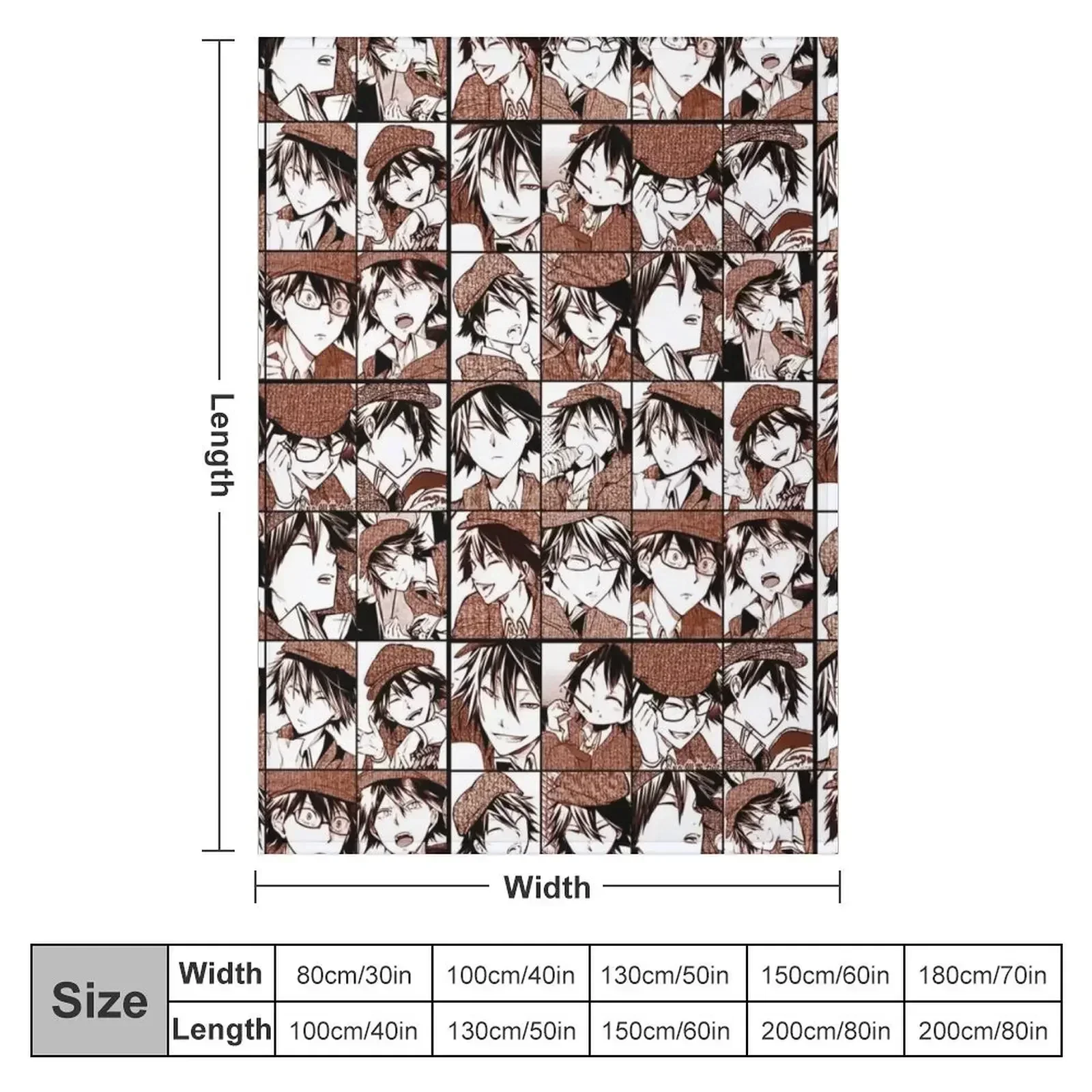 Detective Bungou s d collage- manga panel color version Throw Blanket Plush warm for winter Picnic Furry Bed Blankets