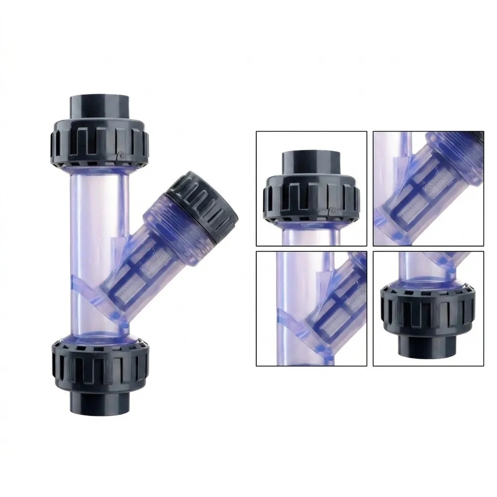 Y-Positioned UPVC Filter with for Clear Housing for Drinking Water Lines and Sediment Detection Through Visual Check