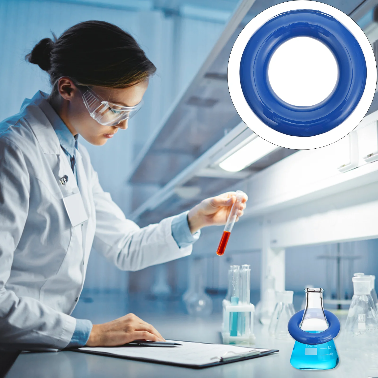 2 Pcs Flip Kit Erlenmeyer Flask Weight Ring Thickened Rings Experiment Bottle Tool Blue Laboratory Man