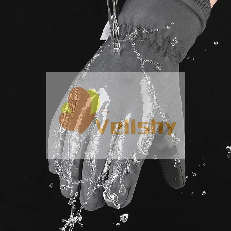 Men Winter Waterproof Gloves Sports Running Ski Touch Screen Fleece Gloves Non-slip Warm Fingers Motorcycle Cycling Gloves