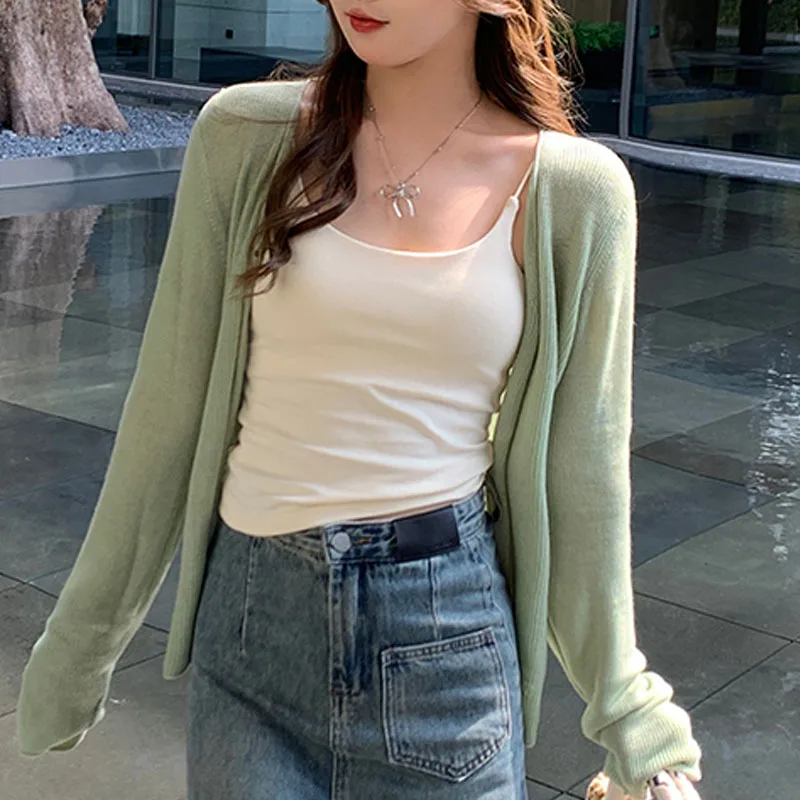 

Sweaters Knitted Sweater Women Cardigans Long Sleeve Knit Sweater Cardigan Women Tops Fashion White V-Neck Women Clothing Q3517
