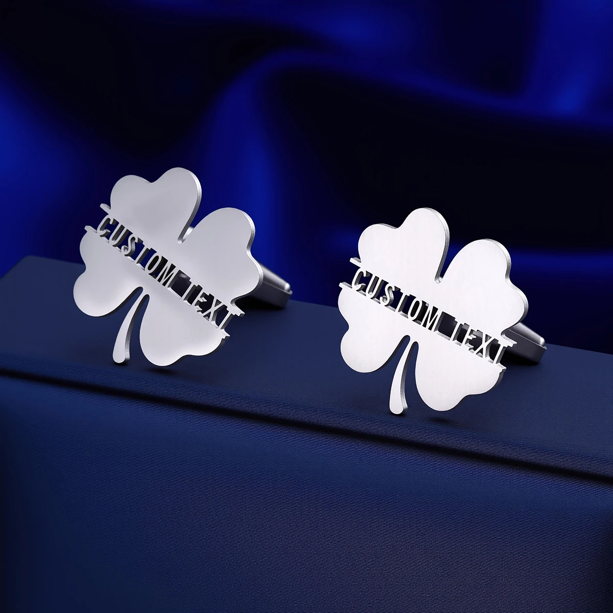 

Мужские запонки Lucky Clover по индивидуальному заказу, костюм, рубашка, пуговицы из нержавеющей стали, спортивные ювелирные изделия, подарки