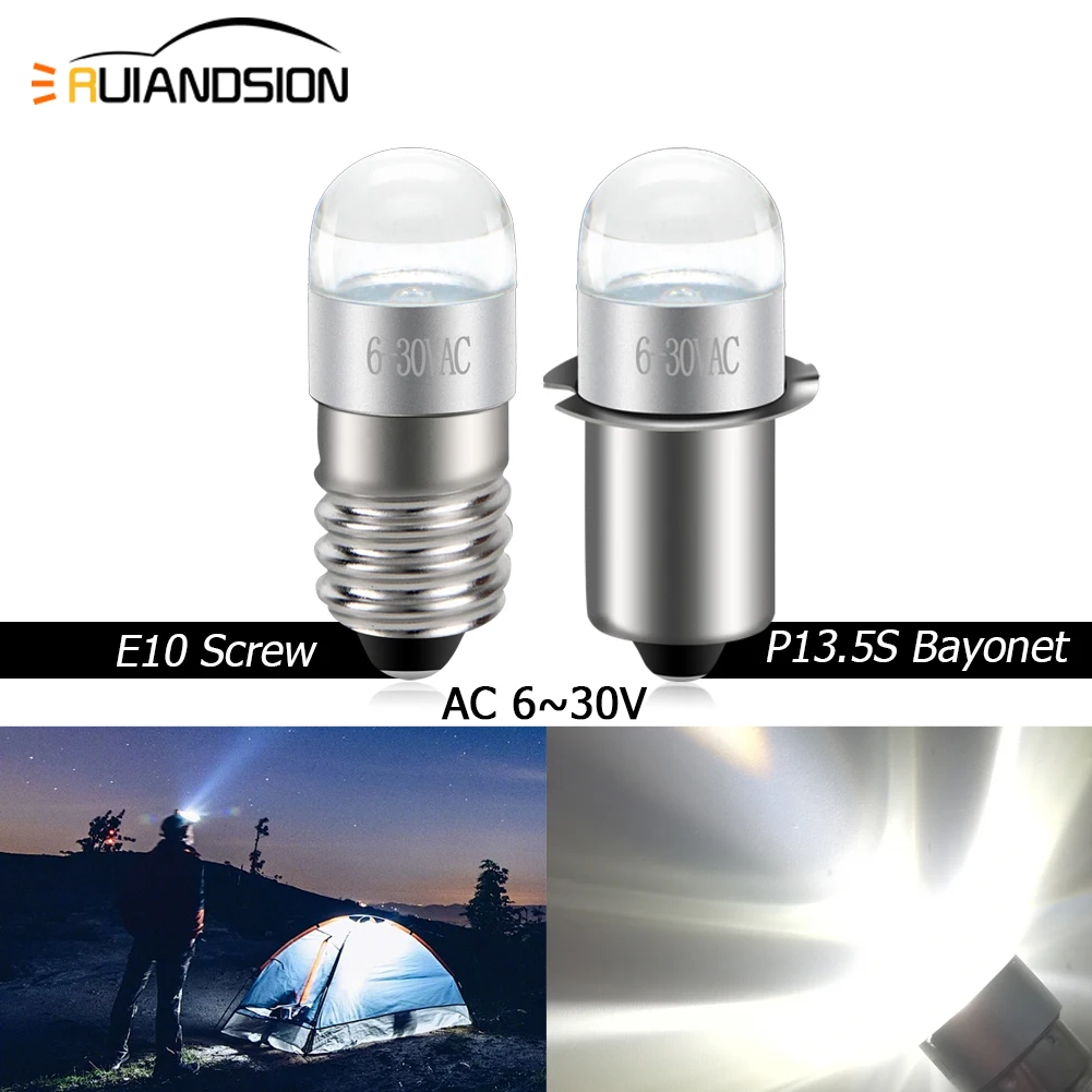 1 قطعة ضوء مؤشر Led الشعلة E10 3030 التيار المتناوب تيار مستمر 6-30 فولت المسمار تحذير إشارة لمبة 6 فولت 12 فولت 24 فولت أداة آلة مصباح الأبيض #2