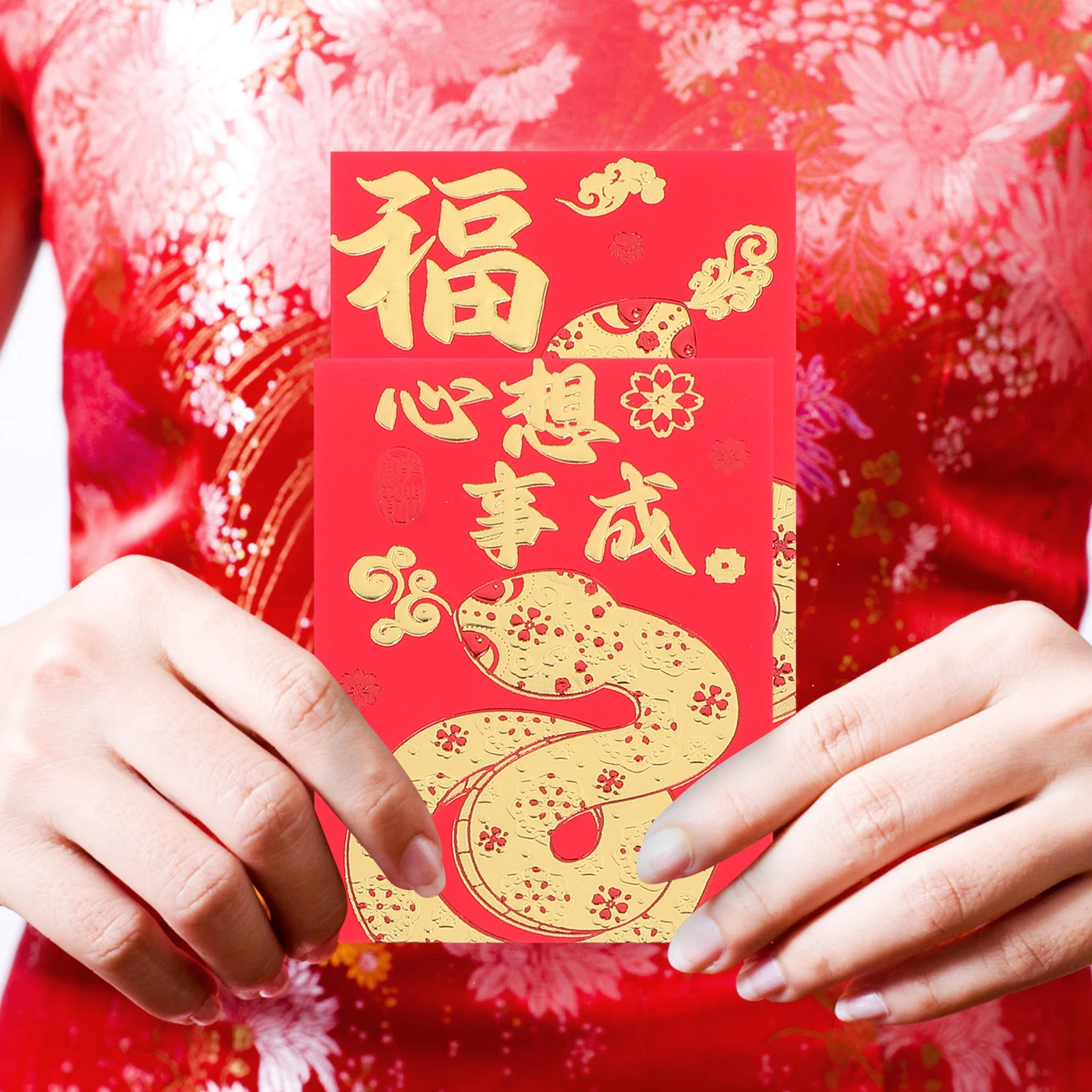 36Pcs Chinese Red Envelopes Year of The Snake Traditional Paper Packets for Lunar New Year Spring Festival Money Envelopes