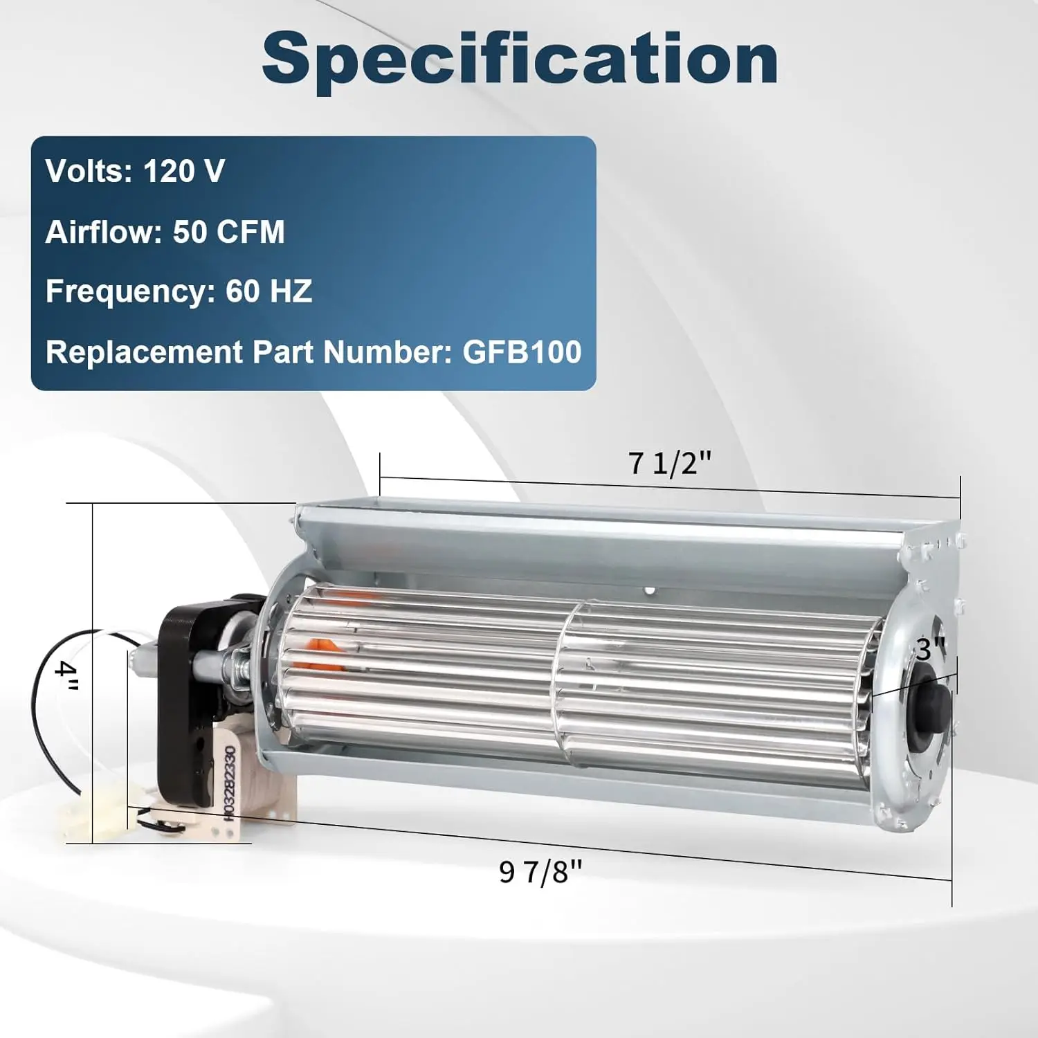 GFB100 Fireplace Blower Fan Kit for Pleasant Hearth VFF-PH20D, PH20DB, PH20D-C, PH32DR, PH26D