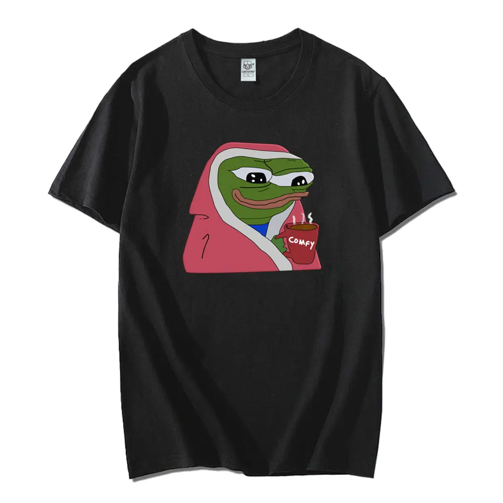 Cartoon Pepe Frog Funny Graphic Cotton T Shirt Unisex Harajuku Short Sleeve Men Muscle Frog Humor Fitness Room Athletic Men Tops