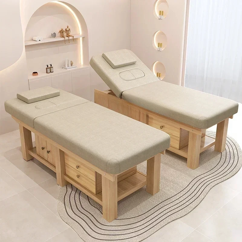 Massage Wooden Folding Tattoo Bed Beauty Mattresses Couch Lash Salon Bed Full Body Cama Dobravel Beauty Furniture LJ50MB