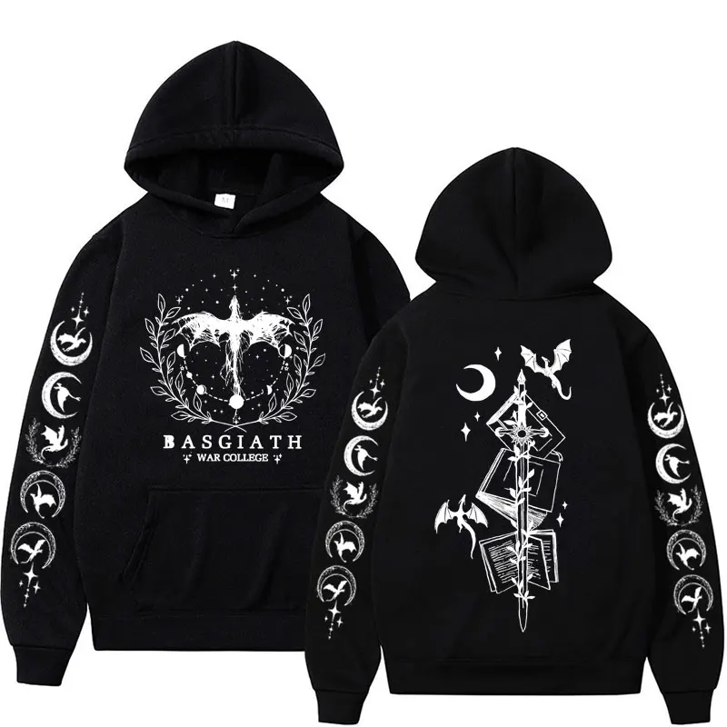 Basgiath War College Double Sided Hoodie Fourth Wings Men Women Fashion Gothic Y2k Sweatshirt Casual Pullover Hoodies Streetwear