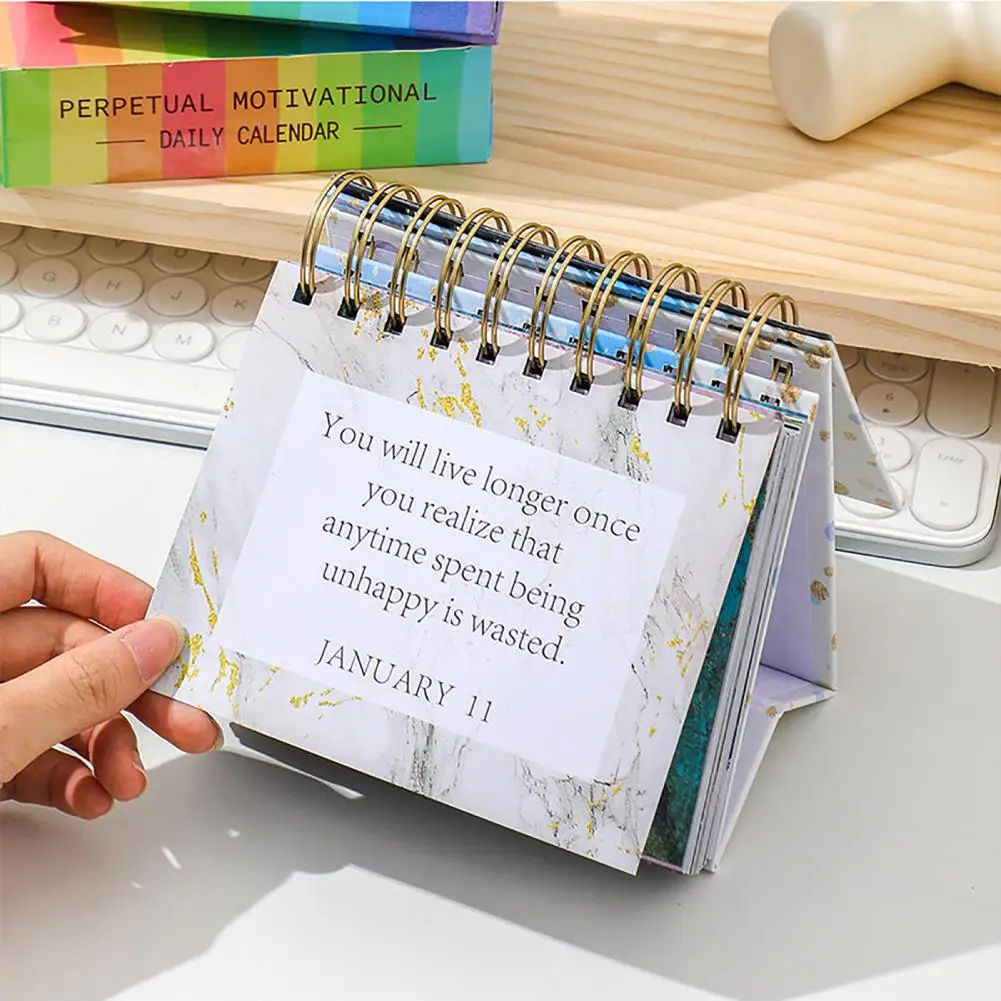 Positive Affirmations Calendar Vibrant Color Calendar Inspiring Quotes for Daily Motivation Office Desk Decor Accessories