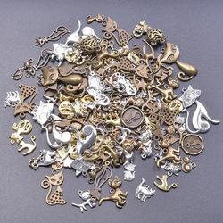 30/50/100pcs Mix Cute Animal Pet Cat Charms Pendant For Jewelry Making Diy Necklace Bracelet Keychain Handmade Accessories Bulk