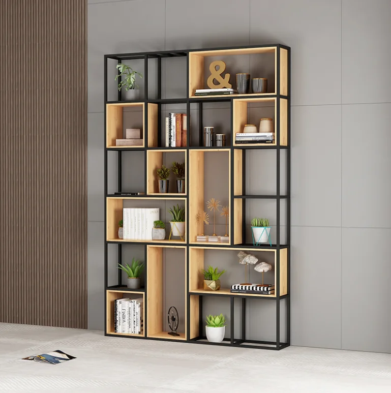 Wall Corner Shelf Storage Rack Metal Book Shelf Cabinet Furniture Bookshelf Library Wooden Bookcases