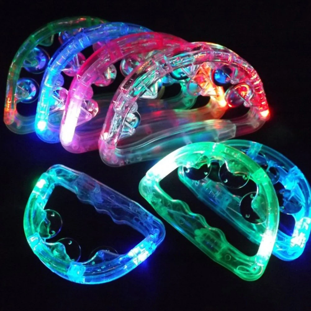 4 Pcs Kids Toys Hand Bell Light up Tambourines Baby Musical Tiny Rattle The Child
