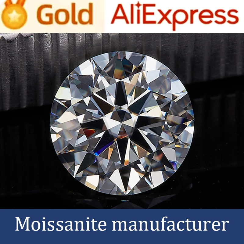 Loose Moissanite Stone Round Cut D Color VVS1 DIY Necklace Earrings rings Main Materials Pass Diamond Tester GRA Certificate