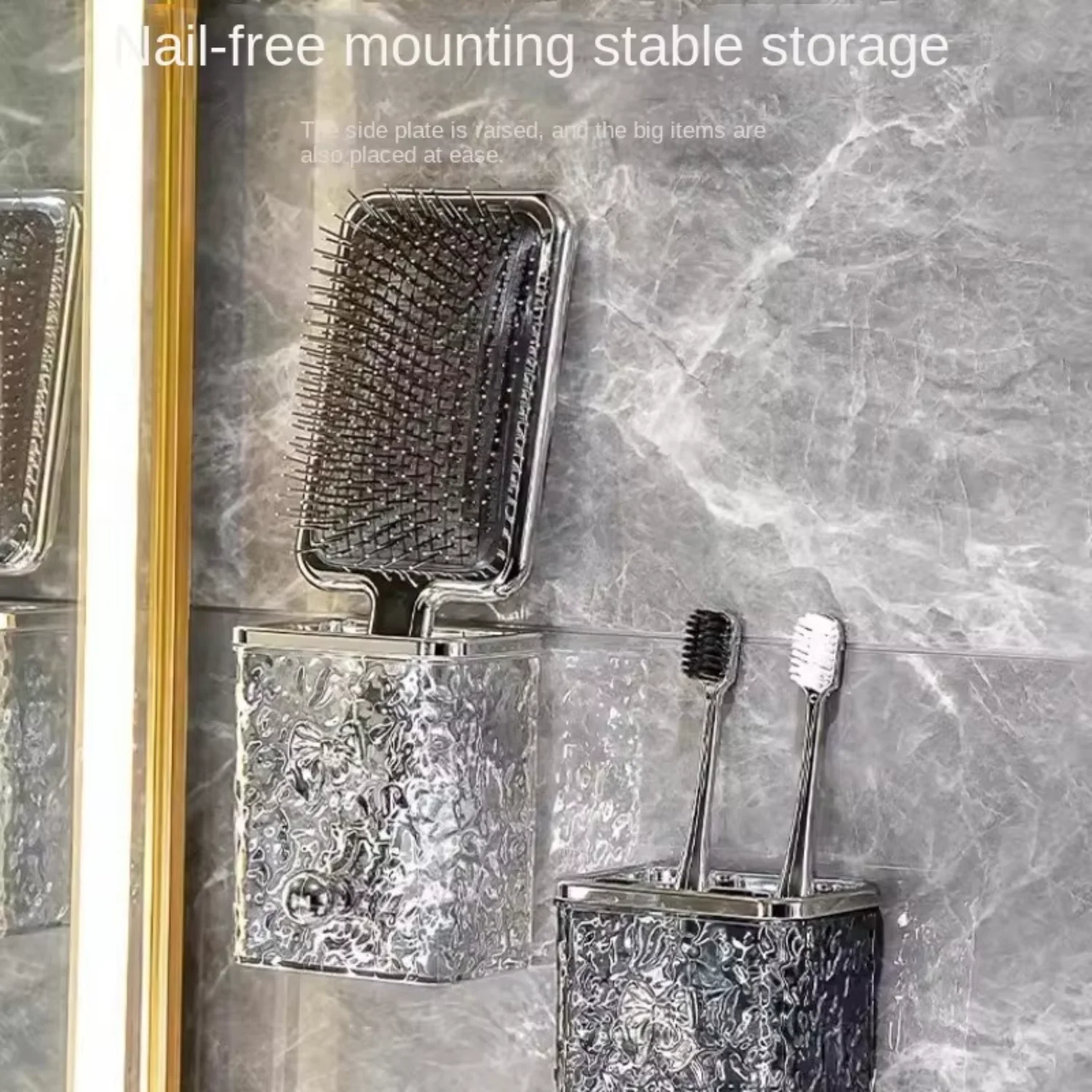 Трубка для хранения зубных щеток в ванной комнате, легкая роскошная полка для хранения, без перфорации, настенная полка для хранения бритв