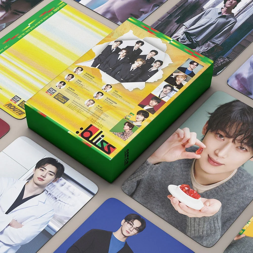 55PCS 8TH MINI ALBUM The Sin BLISS Boy Group LOMO Card Small Card Album Same Style Decoration Card For Fans Gifts