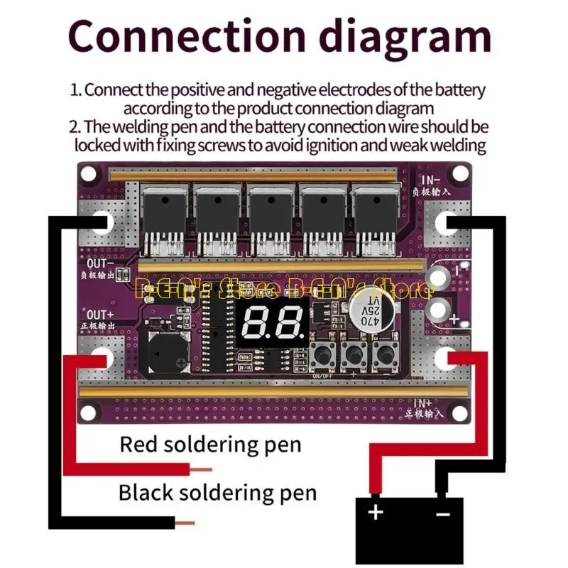Y1AD 18650 Lithium Battery Spot Welder 99Gear Digital Display Control Board with Clear Shells for 14650 17490 21700 Battery