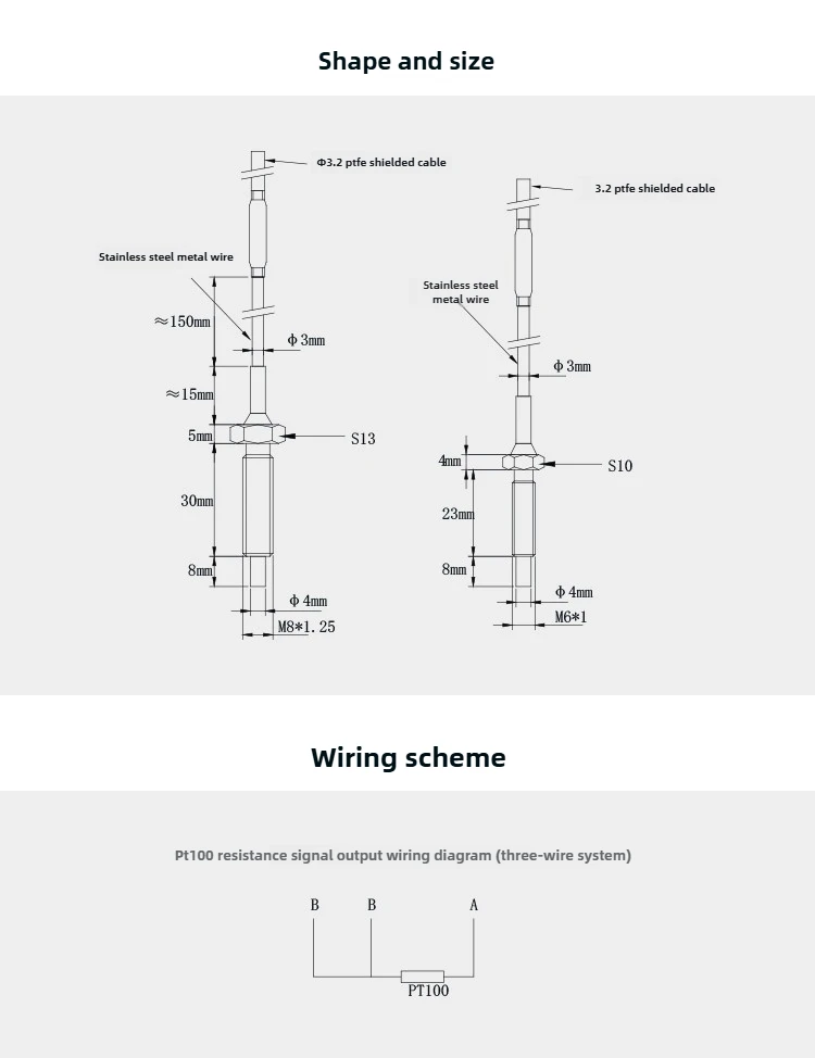 CWDZ06 Sensor Suhu Tinggi Pipa Gas Cair Presisi Tinggi PT100 Sensor Suhu Termistor Platinum